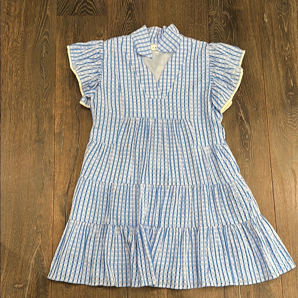 THML Blue and White Plaid Dress